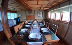 Dining Area,Komodo Boats Charter,Private Trip by Gammara Deluxe Phinisi