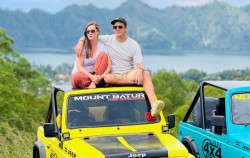 Mount Batur Jeep Couple,Bali Trekking,Mt. Batur Jeep Sunrise and Black Lava