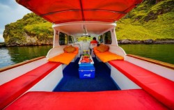 Inside boat,Komodo Boats Charter,Private trip by RRI Bahari 1 Speedboat