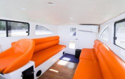 Inside boat,Komodo Boats Charter,Private trip by RRI Bahari 3 Speedboat